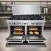 Thumbnail image #5 for CookRite AGR-10B-NG 60-Inch Natural Gas Open Burner Range with 10 Burners, 2 Standard Ovens, Backriser & Hi-Shelf