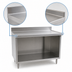 Thumbnail image #4 for Eagle Spec-Master Marine Series Stainless Steel Work Table with Open Front Cabinet Base, 72 x 30 Inches, 4-1/2 Inch Backsplash