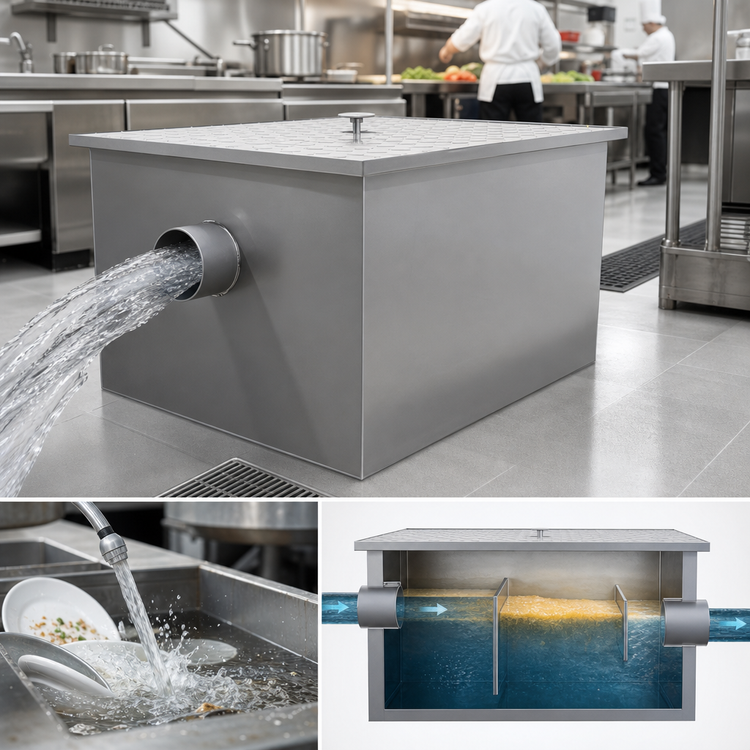 Product image #4 for Commercial Grease Trap, 100 lb Capacity, 50 GPM, 4-Inch Threaded Inlet and Outlet