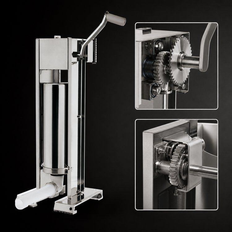 Product image #4 for Trento 22 lb Manual Vertical Sausage Stuffer with 2-Speed Vertical and Horizontal Gear Drive