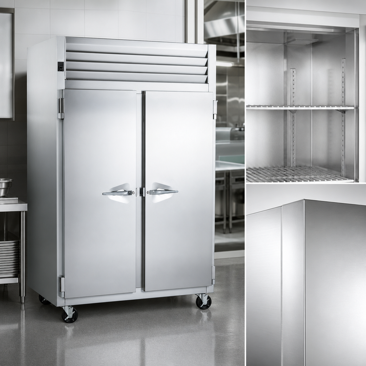 Product image #4 for Traulsen Spec-Line 58-Inch Wide Two-Section Reach-In Freezer, Remote Refrigeration, Half-Height Solid Doors