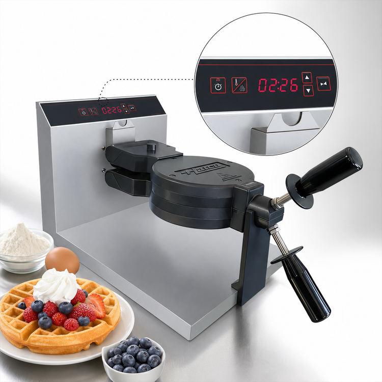 Product image #4 for Hatco/Suntec Single Countertop Flip Waffle Maker with 7-Inch Round Belgian Plate