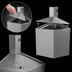 Thumbnail image #4 for Glastender Underbar Outside Wedge Corner Drainboard, 45° Angle, No Legs, Stainless Steel, 19-Inch Deep