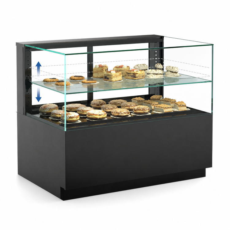 Product image #4 for Structural Concepts Reveal® Freestanding Non-Refrigerated Pastry Display Case with Glass Shelf, 47-3/4" W x 33" D x 39-5/8" H