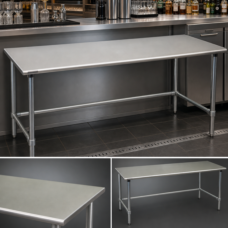Product image #4 for Eagle Group Spec-Master 108"W x 36"D 14-Gauge Stainless Steel Work Table with Open Base