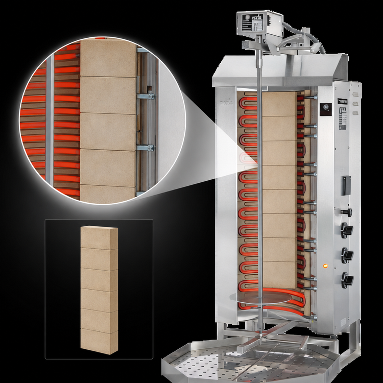 Product image #4 for Trento Electric Doner Kebab Vertical Broiler with 3 Infrared Burners, 110.23 lb Capacity