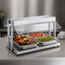 Thumbnail image #4 for Hatco Glo-Ray 48-Inch Countertop Self-Service Buffet Warmer with Heated Base, Sneeze Guards, and 3-Pan Capacity