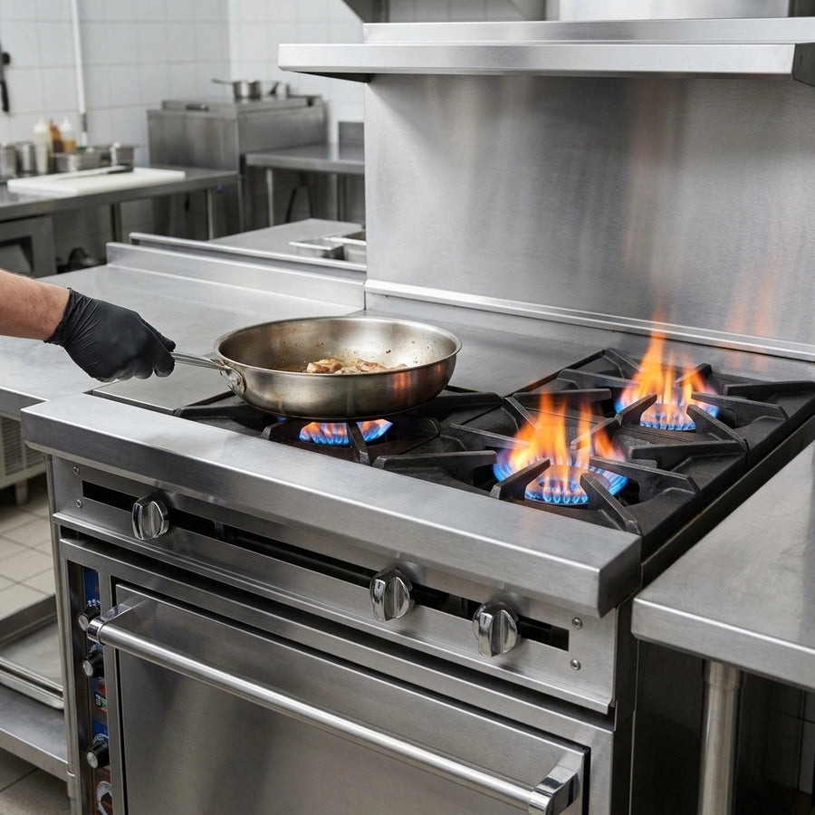 Experience intense, consistent heat with the powerful open burners, designed for high-volume commercial cooking.
