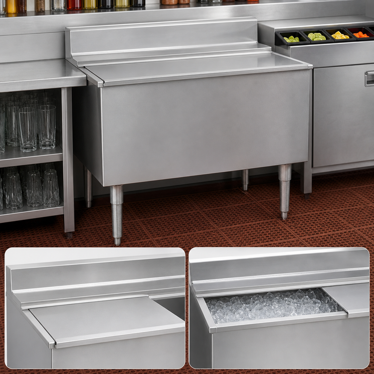 Product image #4 for Eagle Group 2200 Series Underbar Ice Bin/Cocktail Unit, 48" W x 24" D, 139 lb. Capacity