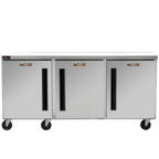 Thumbnail image #1 for Traulsen Dealer's Choice CLUC-72F-SD-RRR-LK Three-Section Undercounter Freezer, Solid Doors, Stainless Steel, 72.25"W