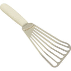 Thumbnail image #1 for AllPoints Foodservice Parts & Supplies 1371558 Slotted Fish Turner, 6-1/2" x 3" Blade, White Plastic Handle