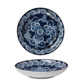 Product image #2 for Isabella 6 oz. Round Coupe Melamine Bowl, Blue & White Pattern