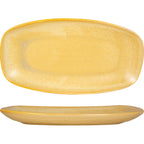 Thumbnail image #1 for International Tableware Hearth™ HT-34-CA Rectangular Stoneware Platter, 9" x 4-3/8", Caramel Reactive Glaze Case of 2 Dozen