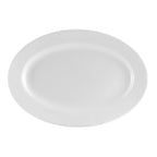 Thumbnail image #1 for CAC China Universal UVS-14 Porcelain Oval Platter, 13"L x 7-5/8"W x 1"H, Super White 1 Dozen