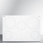 Thumbnail image #5 for Summit Commercial CR5B30T8W 30-Inch Built-In Electric Radiant Cooktop, 5-Burner, White Ceramic Glass, Digital Controls
