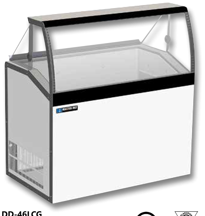 Product image #5 for Master-Bilt DD-46LCG Low Curved Glass Ice Cream Dipping/Display Merchandiser Freezer, 8 Display / 4 Storage Tubs