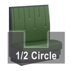 Thumbnail image #1 for ATSMFG ATS AT&S-AHC-KR48-RD GR7 Karender Half Circle Booth, single, 48" x 90" x 48" long x 48" high, Raindrop back, Upholstery and foam fitted over a