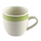 Thumbnail image #1 for CAC China Rainbow R-35-G 3-1/2 oz Ceramic Coffee Cup, Green/American White, Non-Stackable Case of 3 Dozen