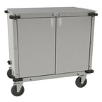 Thumbnail image #1 for Cadco CC-LUC Enclosed Locking Utility Cart, Stainless Steel, 1 Adjustable Shelf