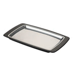 Thumbnail image #1 for CAC China SBPL-11SET Two-Piece Rectangular Platter Set, Stainless Steel/Bakelite, 7-1/8" x 11" and 8" x 13" Case of 12