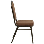Thumbnail image #2 for Flash Furniture Hercules NG-C01-COFFEE-GV-GG Stacking Banquet Chair, Fabric Upholstered Seat and Back, Coffee, 500 lb. Capacity