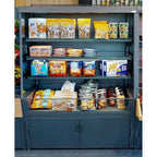 Thumbnail image #1 for RPI Industries Vienna VIDD3-34-R-SL-CO-CAL Ambient Freestanding Pastry Display Case, Slanted Glass, 3 Adjustable Shelves, 47-1/4"W