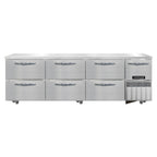 Thumbnail image #1 for Continental Refrigerator RA93SN-U-D Undercounter Shallow-Depth Refrigerated Base, 93", 6 Drawers & Half-Height Solid Door, Stainless Steel