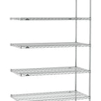 Thumbnail image #1 for Metro Super Erecta SE-1824C-74-A5 Wire Add-On Shelving Unit, Chrome, 5 Shelves, 24"W x 18"D x 74"H