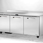 Thumbnail image #1 for True Mfg. - General Foodservice SPEC SERIES TWT-72-HC~SPEC3 72-Inch Three-Section Solid-Door Stainless Steel Worktop Refrigerator