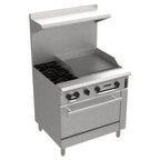 Thumbnail image #1 for Venancio USA Prime PRM36G-ST 36" Gas Restaurant Range with Standard Oven, 2 Open Burners and 24" Griddle