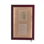Thumbnail image #1 for AARCO LWL3624C Enclosed Display Case, 24"W x 36"H, LED-Lit, Lockable, Cherry Finish