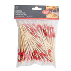 Thumbnail image #1 for TableCraft Products Cash & Carry 12582 Bamboo Ball Picks, 4.5", Red Case of 120