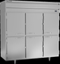 Thumbnail image #5 for Beverage Air P-Series Three-Section Reach-In Refrigerator with Lockable Solid Half Doors, 68.34 Cu. Ft., Top-Mounted Self-Contained Refrigeration