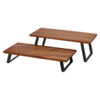 Thumbnail image #1 for G.E.T. Urban Renewal RISER-6-W Rectangular Walnut Wood Buffet Riser with Foldable Metal Legs, 15.8"L x 8.3"W x 6"H