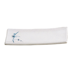 Thumbnail image #1 for Thunder Group Blue Bamboo 1502BB Rectangular Melamine BBQ Plate, 9-3/8" x 4-1/4" Case of 12 Dozen