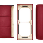 Thumbnail image #1 for ATSMFG ATS AT&S-EZS-W42-3CH-BRD Single Upholstered Booth, 42"H, 3-Channel Elm Wood Top & End Caps, Dark Walnut, Bright Red