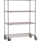 Thumbnail image #1 for Metro Super Erecta SE-1824K4-68-M4 Mobile Wire Shelving Unit, 24"W x 18"D x 68"H, 900 lbs per unit, evenly distributed1" shelf adjustment, (4) wire