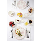 Thumbnail image #2 for 1880 Hospitality Lancaster Garden by Oneida® L6703052152 Porcelain Plate, 10-1/2" Irregular Round, Warm White with Pink Floral Design Case of 2 Dozen