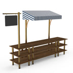 Thumbnail image #1 for Steelite International Mogogo, Modular MGCMLA03WBWF 3-Tier Salsa Bar Station, 130"W x 29-1/2"D x 96"H, Laminated Wood