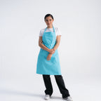 Thumbnail image #1 for Chef Works F8-TUR-0 Butcher Apron, Turquoise, Poly/Cotton, Adjustable Neck Buckle, Patch Pocket