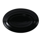 Thumbnail image #1 for CAC China Tango TG-51-BLK Porcelain Oval Platter with Embossed Rim, Black, 15-3/4" x 11" x 1-1/2" 1 Dozen