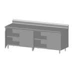 Thumbnail image #1 for SPG International Universal Stainless 8CBT-30BHD Enclosed Stainless Steel Work Table, Hinged Doors, 96"W x 30"D, 16-Gauge 300 Series Top