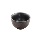 Thumbnail image #1 for Korin Inc Tessa Black TEC-153 3 oz Round Unhandled Ceramic Tea Cup, Mottled Gunmetal Finish