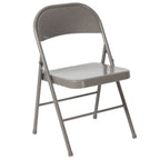 Thumbnail image #1 for Flash Furniture Hercules BD-F002-GY-GG Double-Braced Metal Folding Chair, Gray Finish