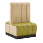Thumbnail image #1 for ATSMFG ATS AT&S-ADD-R48-6CH GR7 Ruth Deuce Booth, single, 30" long x 48" high, 6-channel back and seat back, channel deep seat, upholstered, heavy