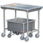 Thumbnail image #1 for Steril-Sil Company LSS-44-BN Silverware Sorting Station with Soak Sink, 44"W x 30"D x 37"H, 304 Stainless Steel, Locking Casters