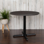 Thumbnail image #2 for Flash Furniture GC-M-BLK-15-GRY-GG Round Laminate Conference Table, 36" Diameter, 30" High, Rustic Gray, X-Base