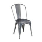 Thumbnail image #1 for G & A Commercial Seating Astor 530 Stackable Metal Side Chair with Plain Metal Back, Solid Metal Seat, and 12-Gauge Steel Frame