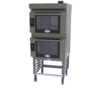 Thumbnail image #1 for Cadco Bakerlux™ BLS-4FTD-2H ™ Double-Stack Full-Size Electric Convection Oven, 4-Pan per Compartment, Open Base Stand, Ventless Hood