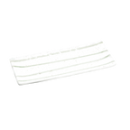 Thumbnail image #1 for Korin Inc PLY-212 Rectangular China Plate, 11-1/2"L x 5"W, Flared Edge, Cream with Brown Specks and Green Pinstripes